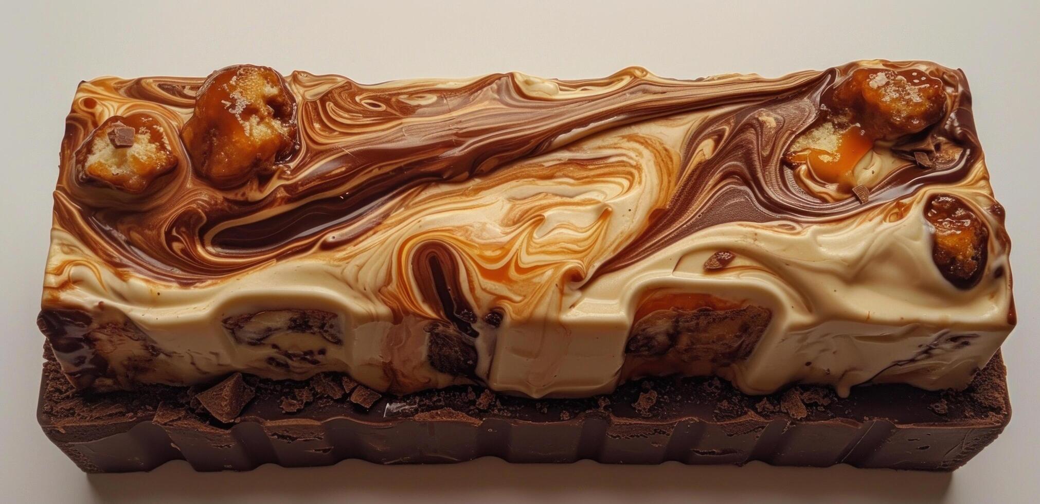 AI generated a cake and chocolate ice cream with caramel photo