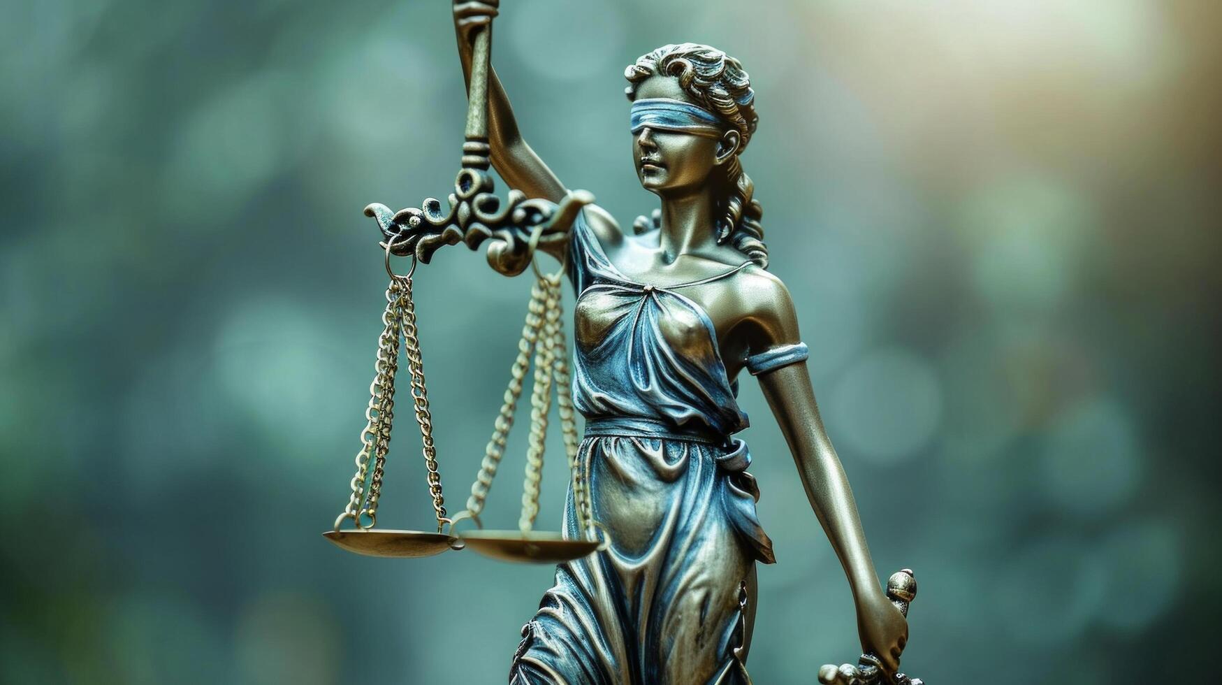 AI generated a statue of justice holding a scale of justice photo
