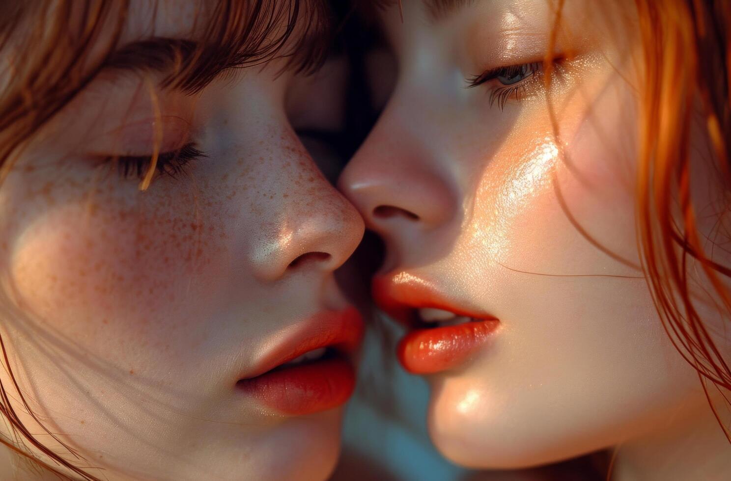 AI generated couples, don't be afraid to touch each other photo