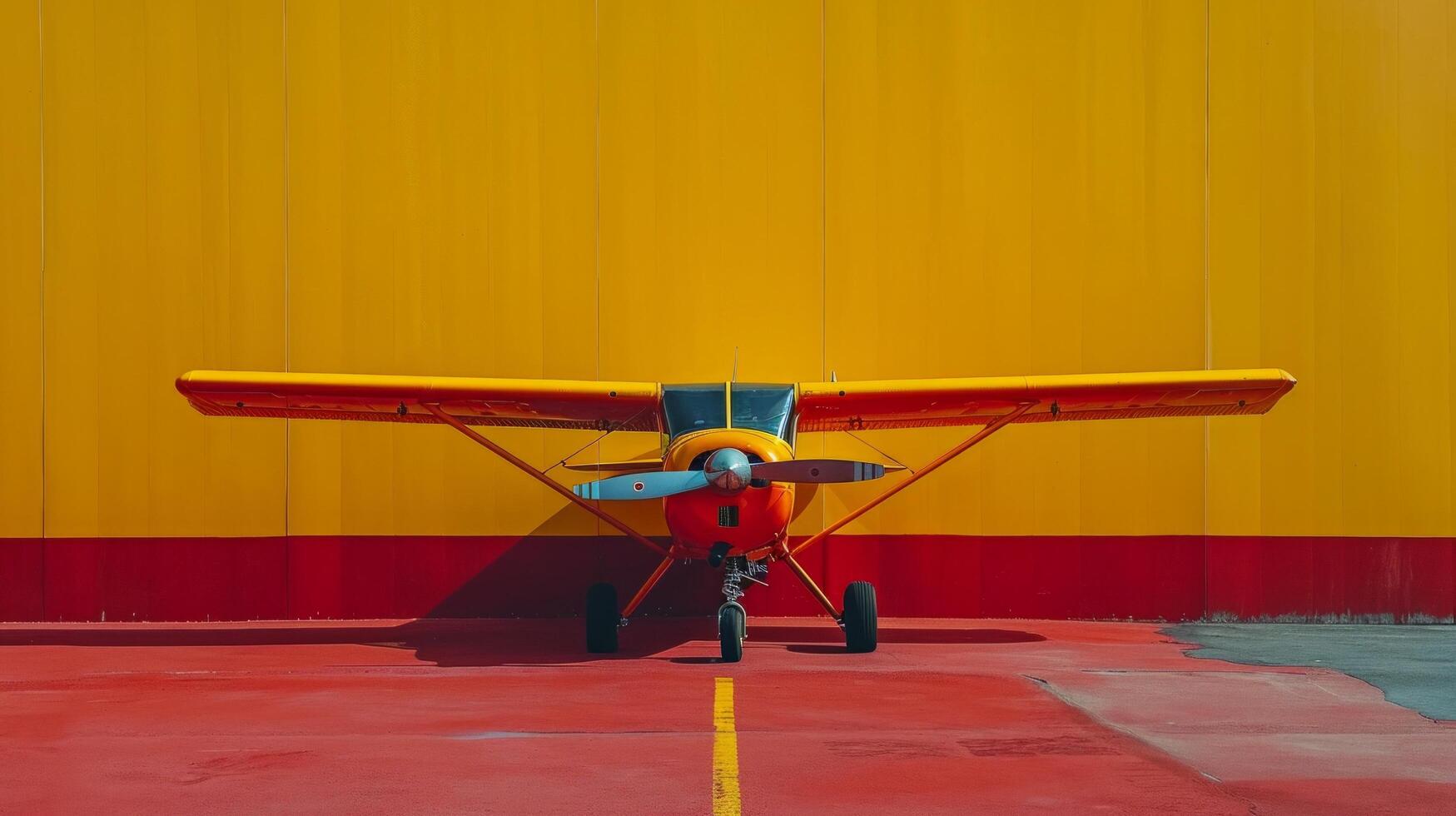 AI generated minimalist advertisment background with pilot and copy space photo
