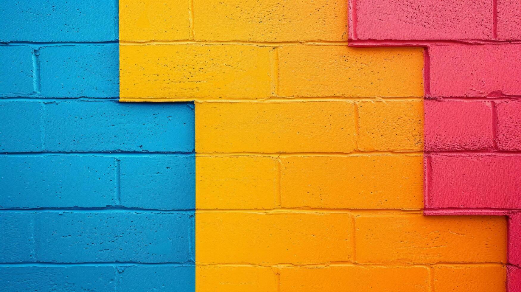 AI generated minimalist vivid advertisment background with locorful bricks and copy space photo