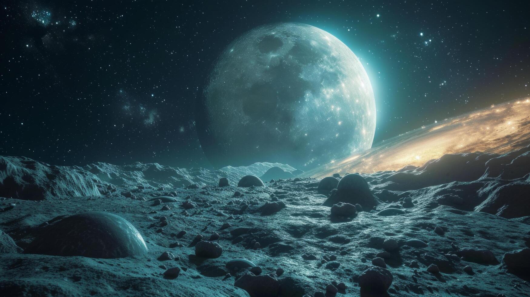 AI generated Beautiful photos of space with planets of the solar system