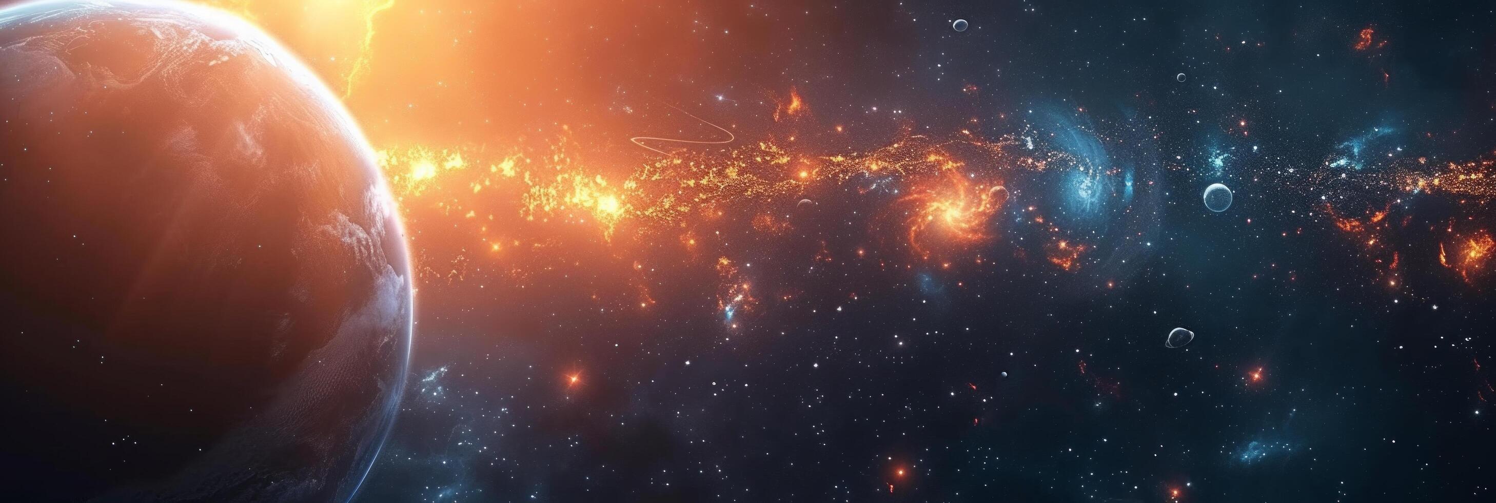 AI generated Beautiful photos of space with planets of the solar system