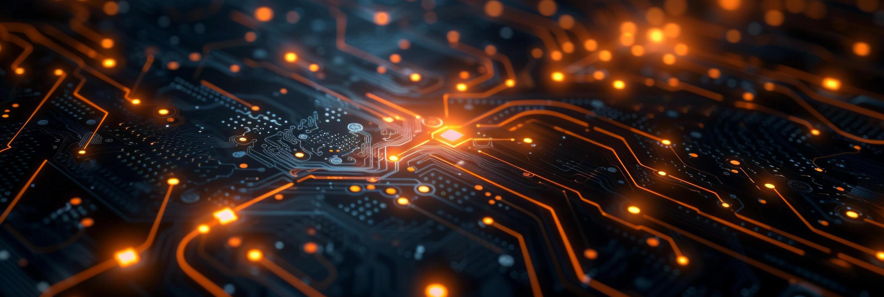AI generated Dark abstract technology background photo