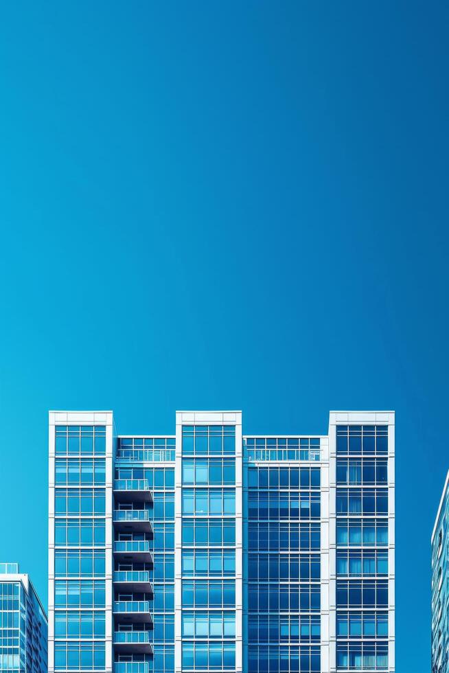 AI generated real estate advertisment background with copy space photo