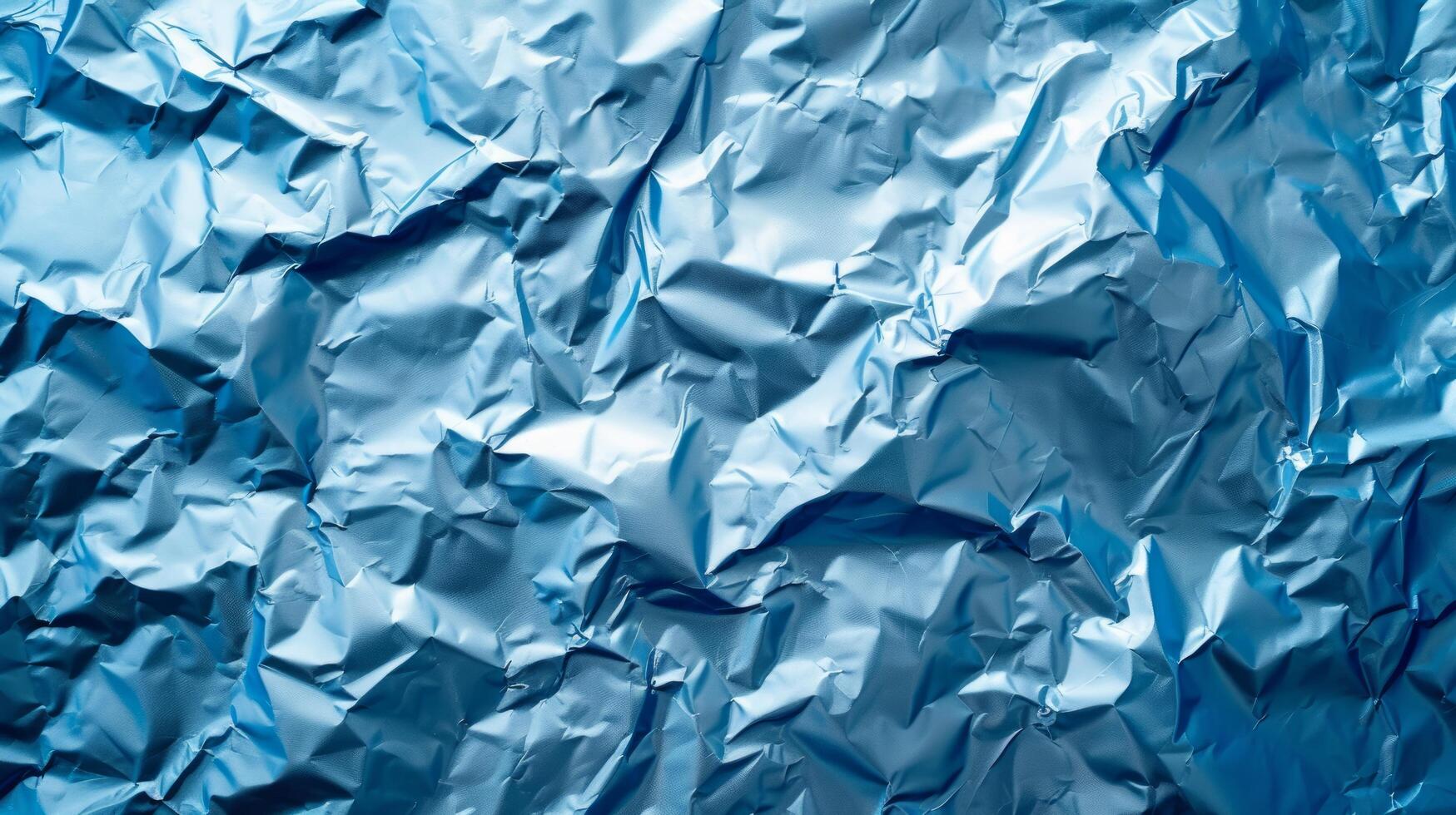 AI generated Background made of blue crumpled foil photo