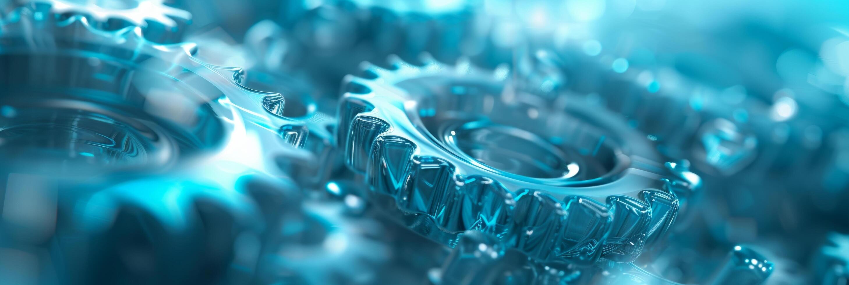 AI generated Abstract technological background of translucent gears in light colors photo