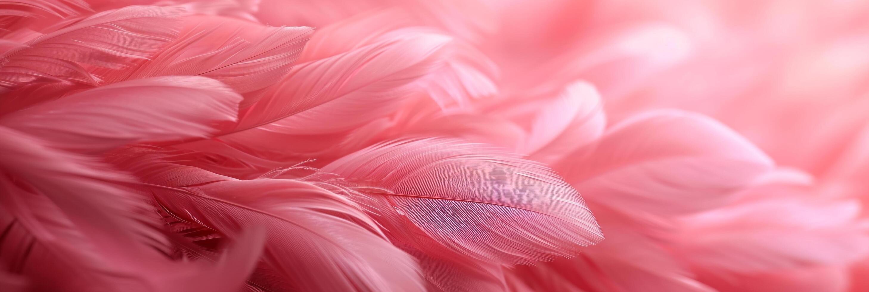 AI generated Beautiful background of pink feathers photo