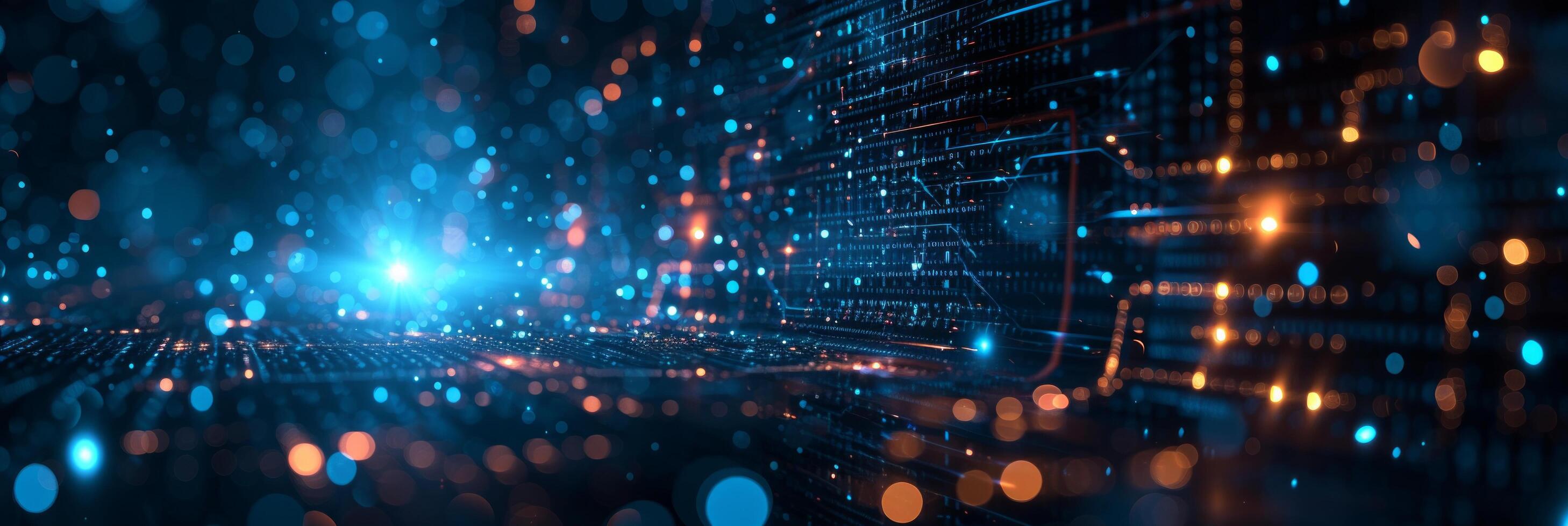 AI generated Dark abstract technology background photo