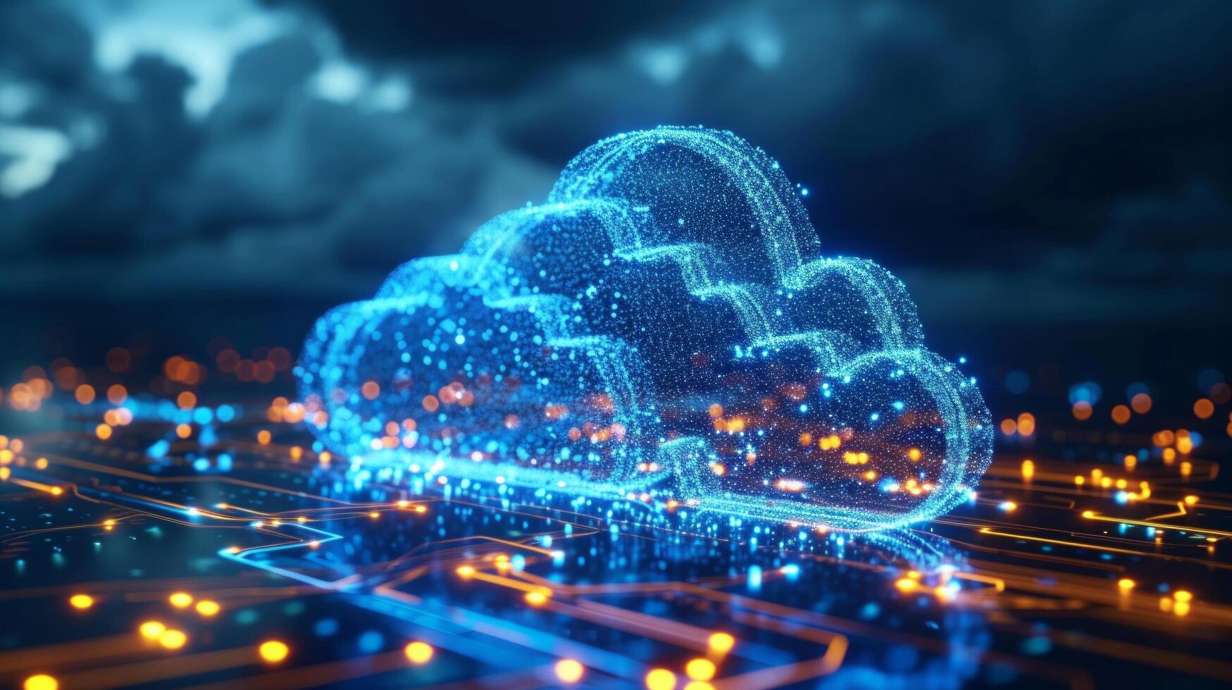 AI generated Discussing Cloud Computing and Innovative Methods of Data Storage photo