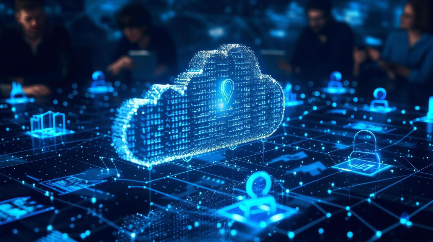 AI generated Discussing Cloud Computing and Innovative Methods of Data Storage photo