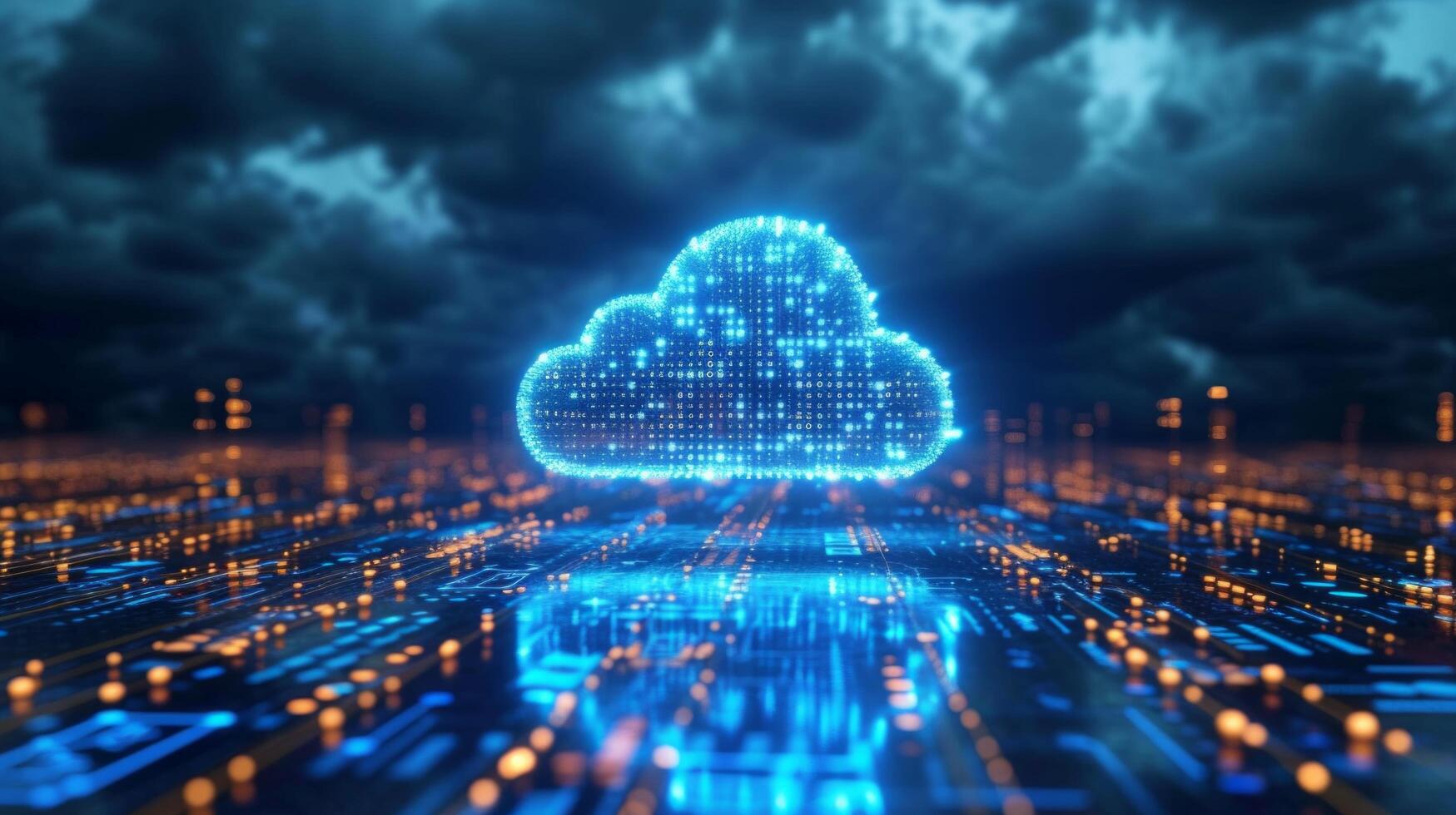 AI generated Discussing Cloud Computing and Innovative Methods of Data Storage photo