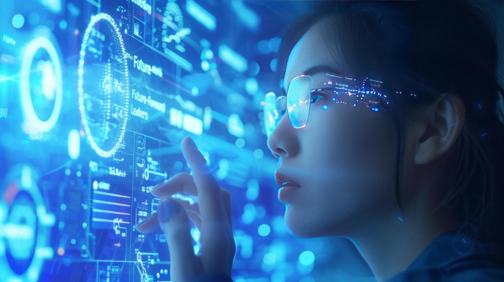 AI generated A business executive employs AI to optimize workflows photo