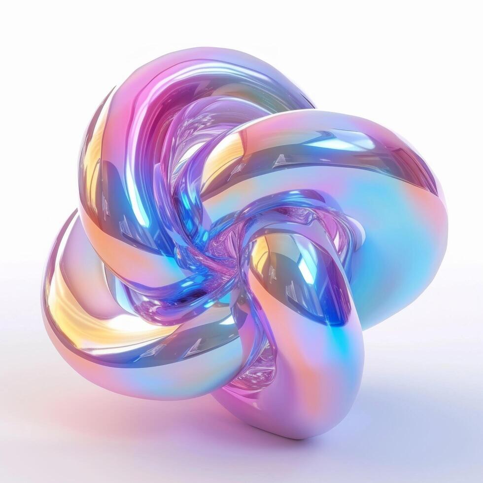 AI generated holographic abstract 3D figure isolated photo