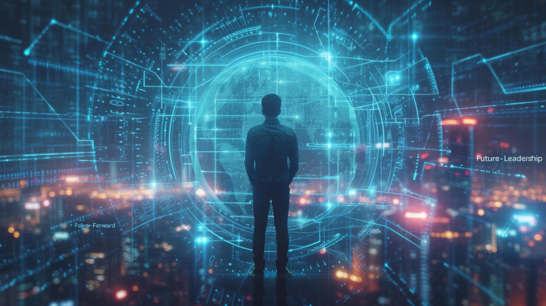 AI generated A business executive employs AI to optimize workflows photo