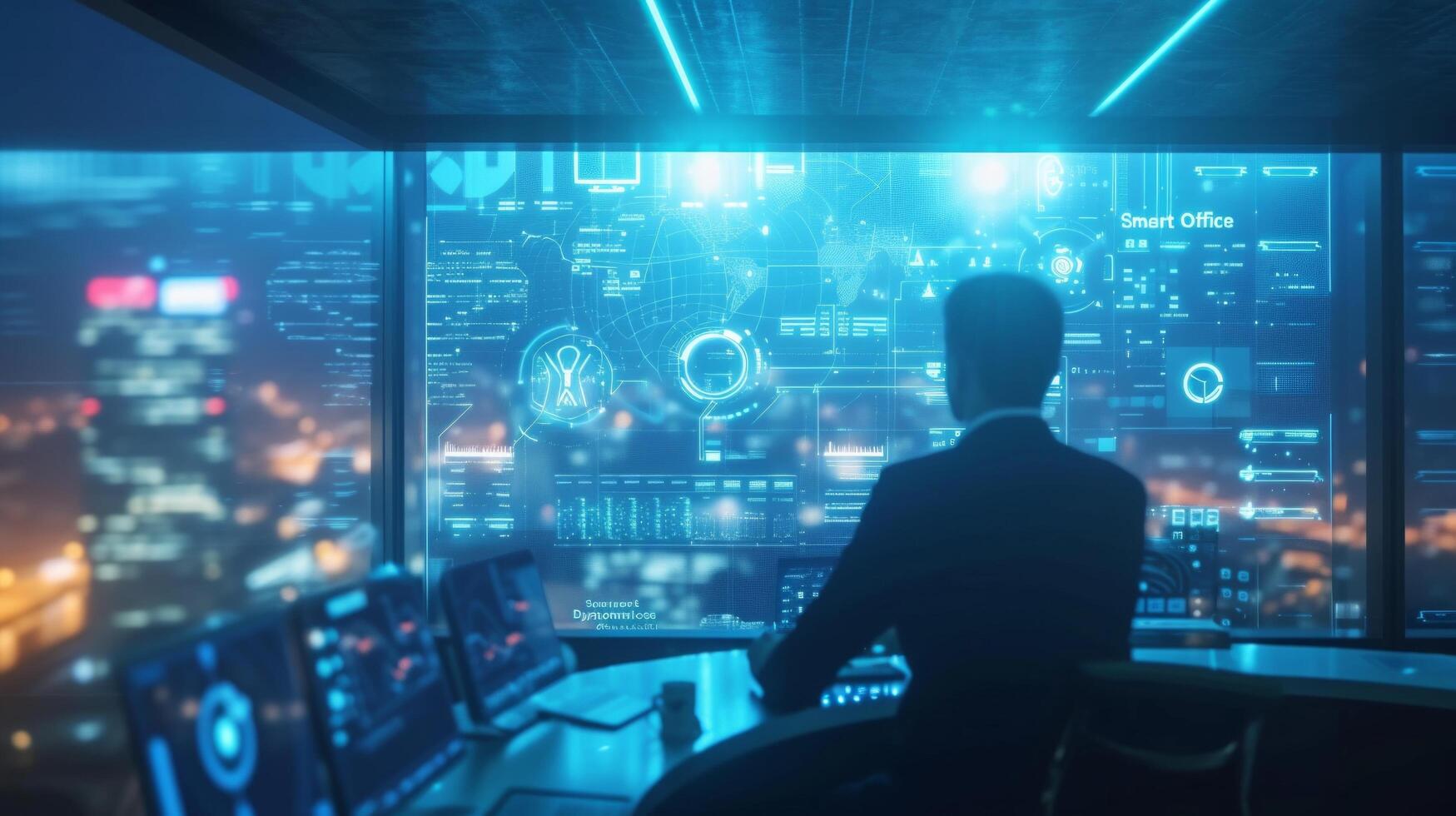 AI generated Business executives utilize AI-driven tools to streamline operations photo