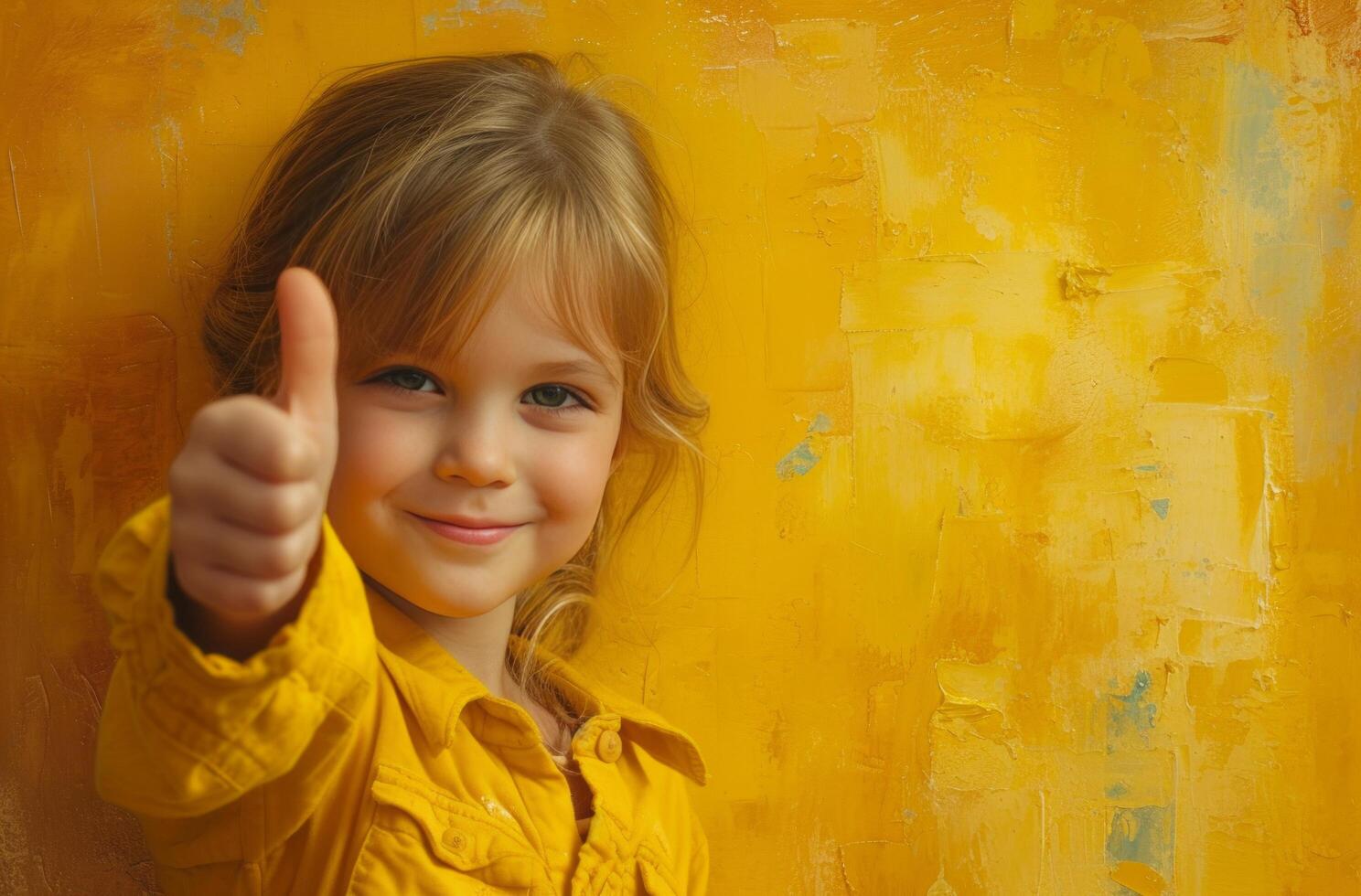 AI generated a young child giving a thumbs up photo