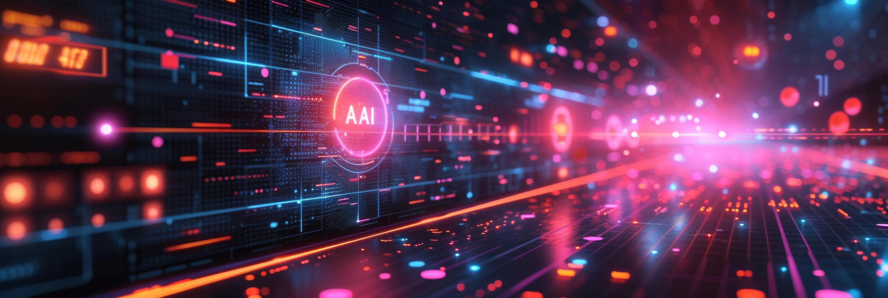 AI generated A business tycoon delves into intricate data visualizations, emphasizing the transformative photo