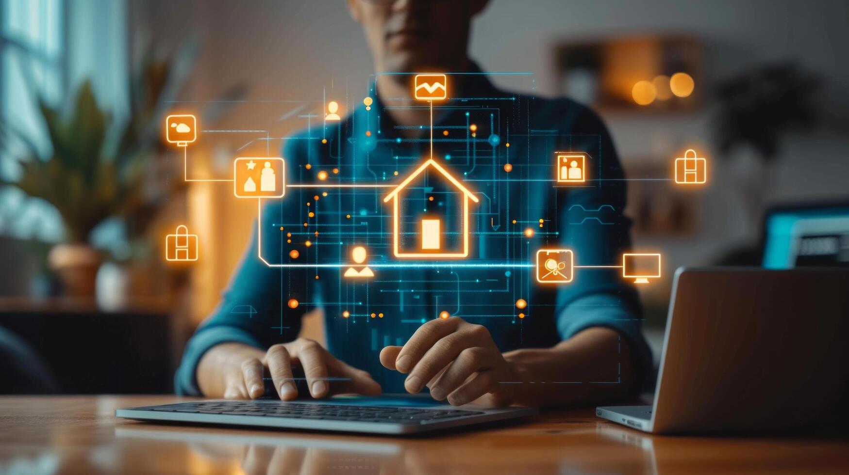 AI generated An agent utilizing digital tools to market properties effectively photo