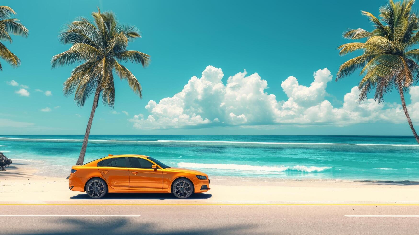 AI generated Beautiful background for car rental advertising photo