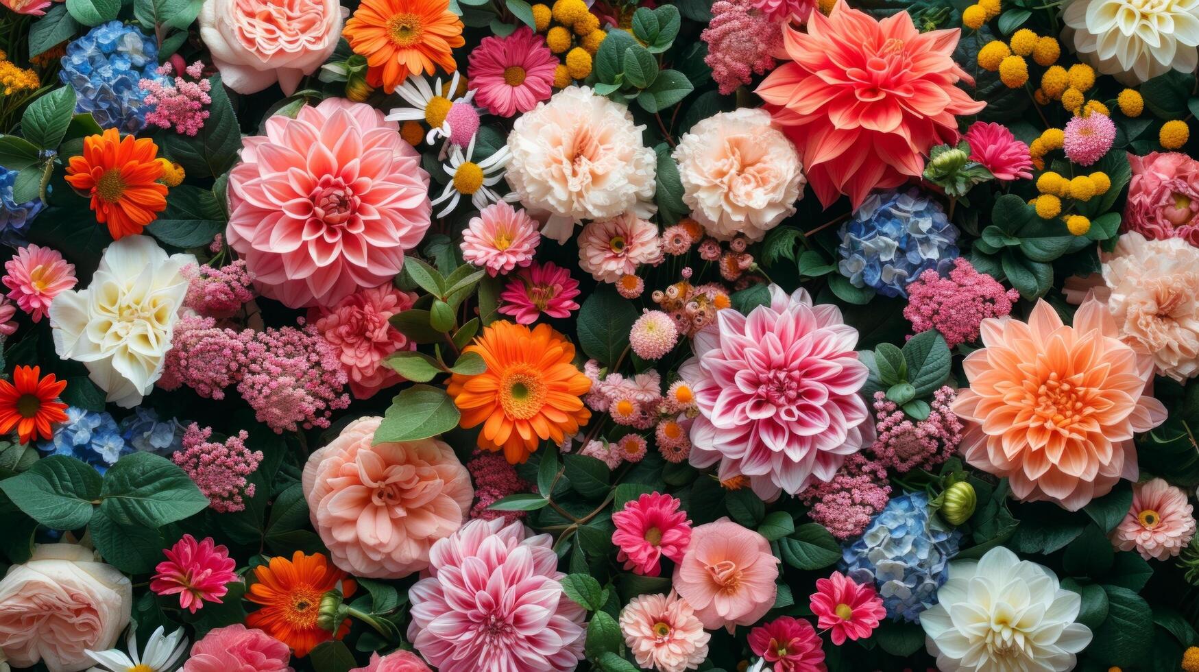AI generated Beautiful background for flower shop advertising photo