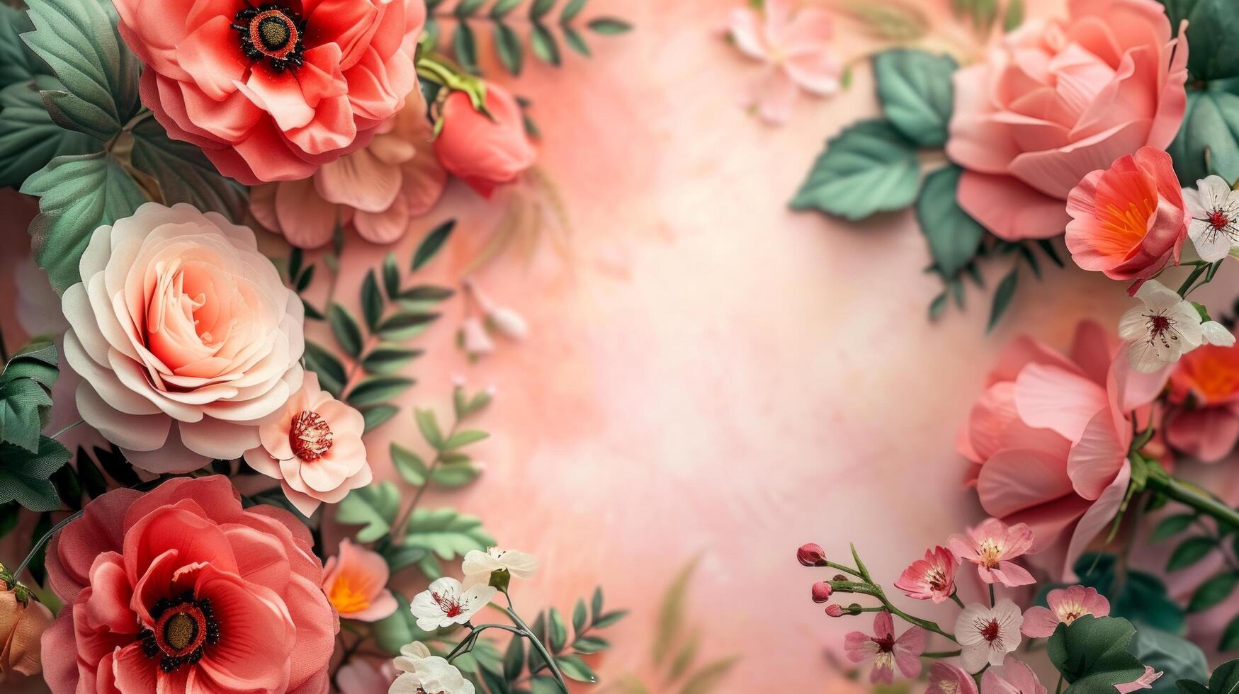 AI generated Beautiful background for flower shop advertising photo