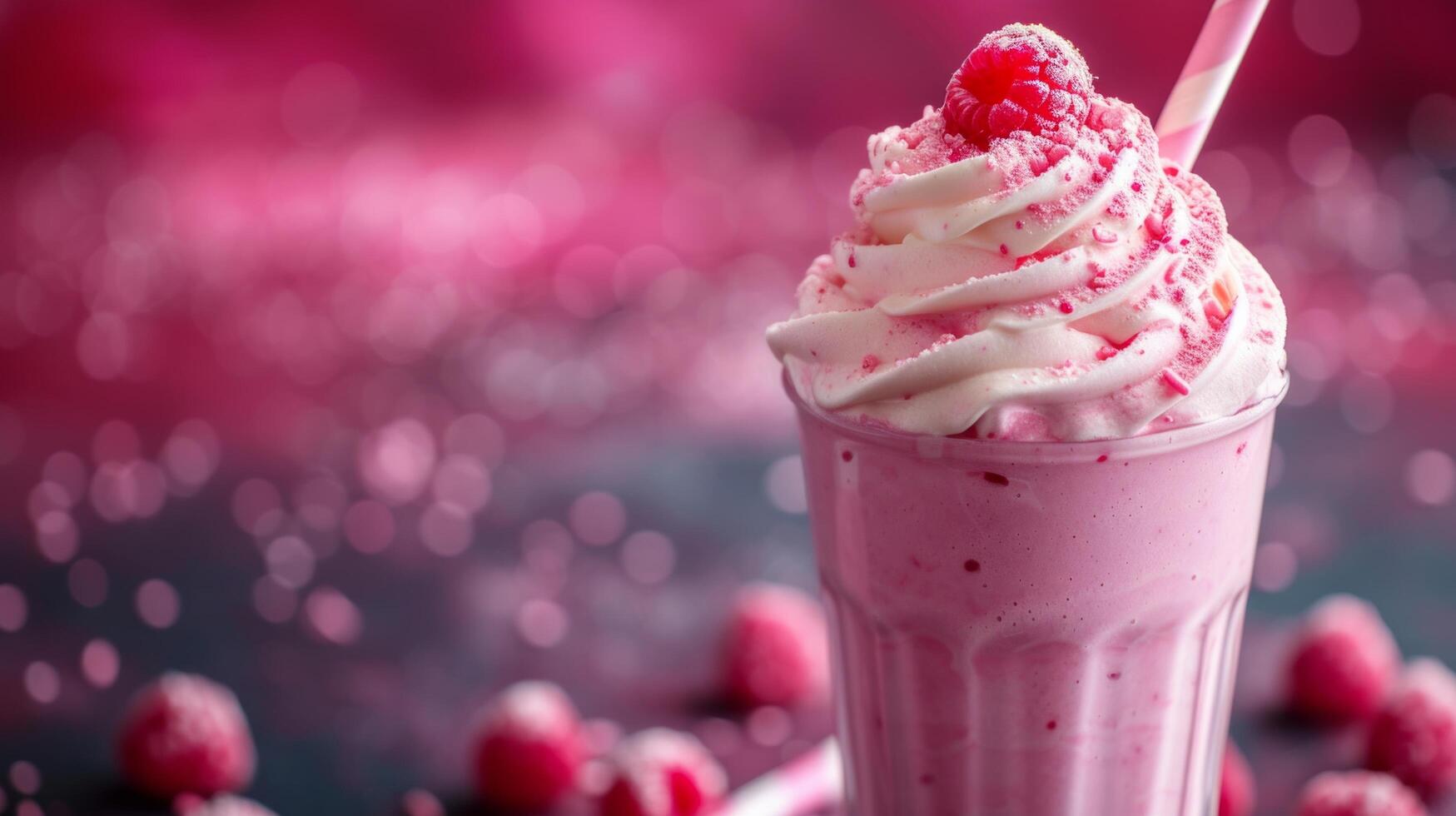 AI generated Beautiful background for milkshake advertising photo