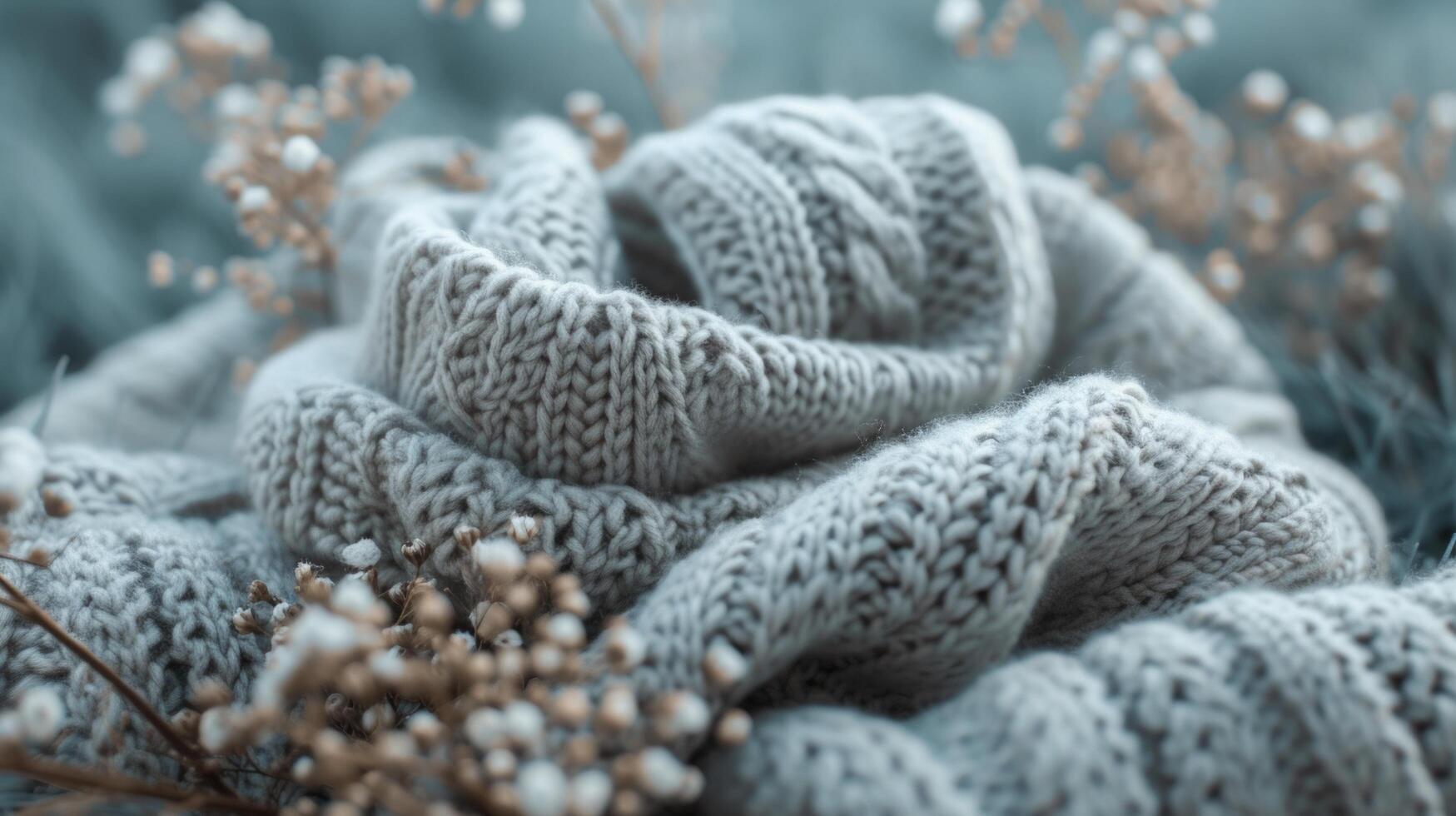AI generated Beautiful background for wool sweaters advertising photo