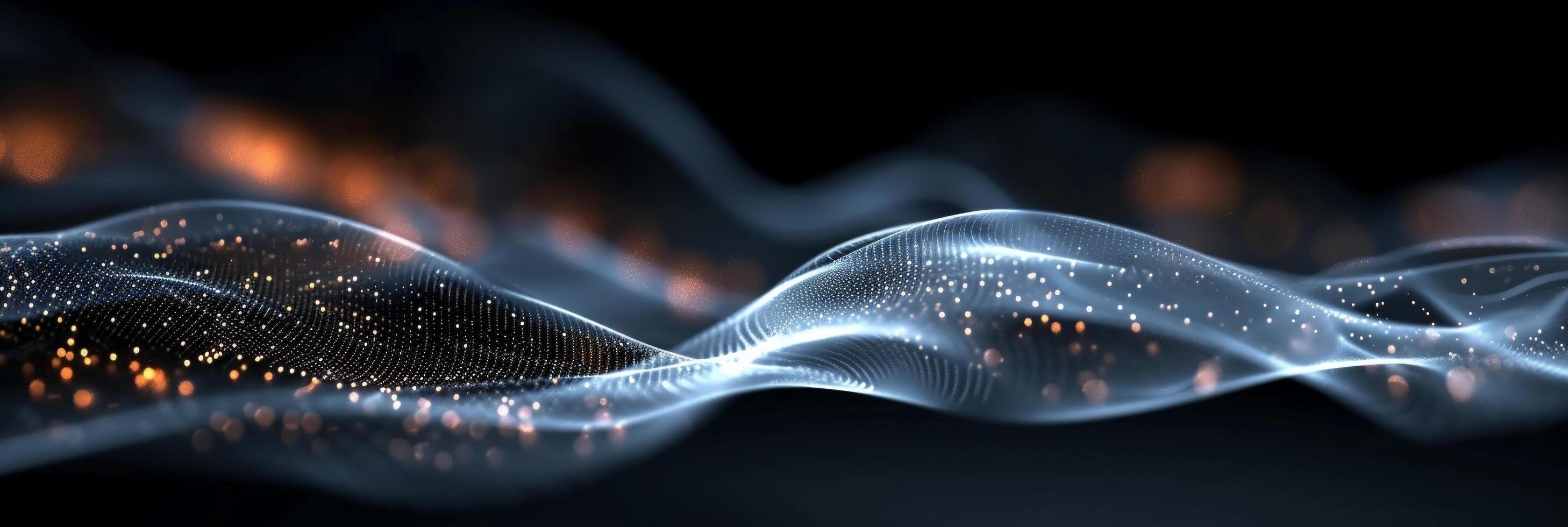 AI generated Dark abstract background with glowing wave photo