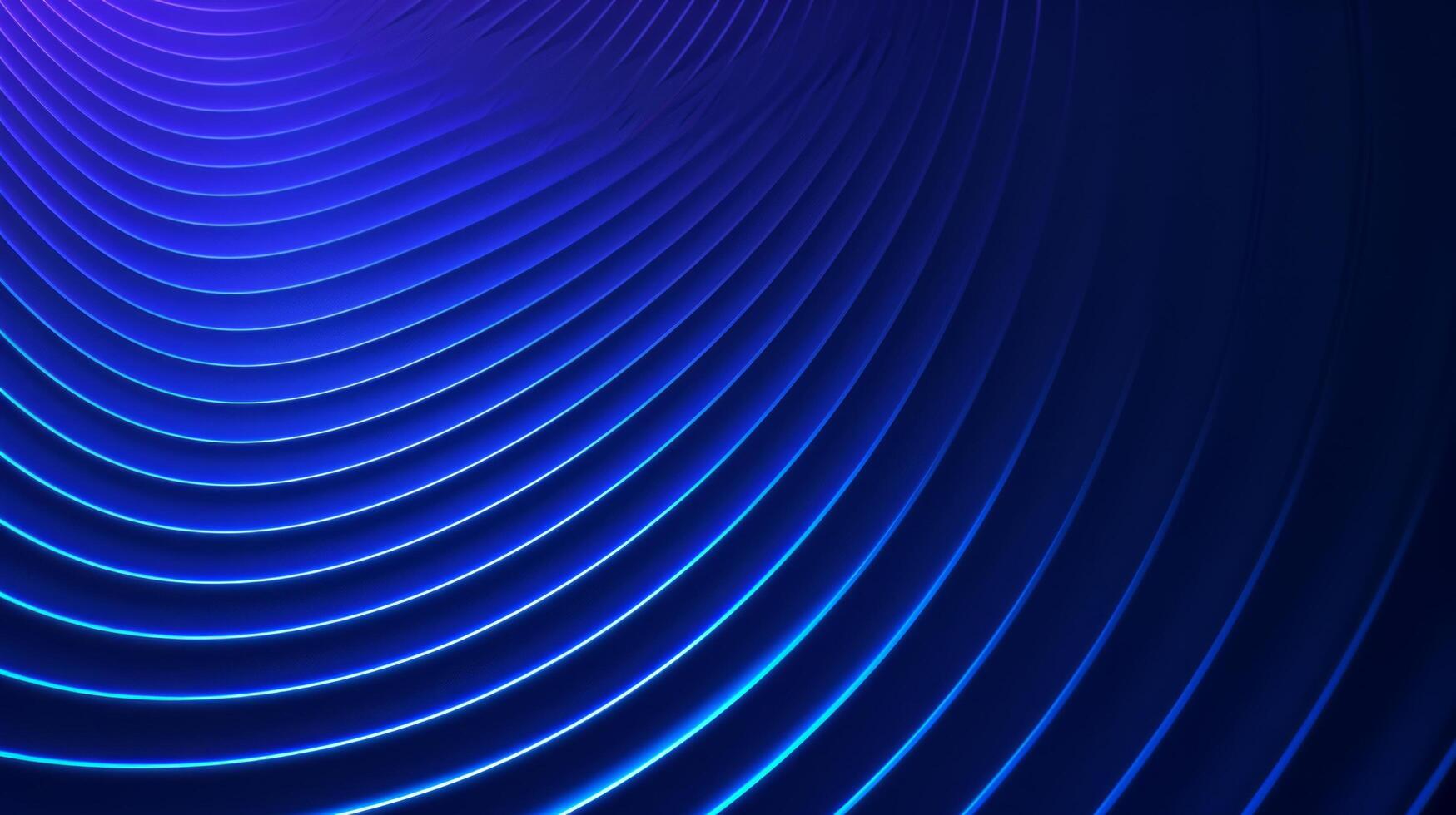 AI generated This design features abstract glowing circle lines set against a dark blue background photo