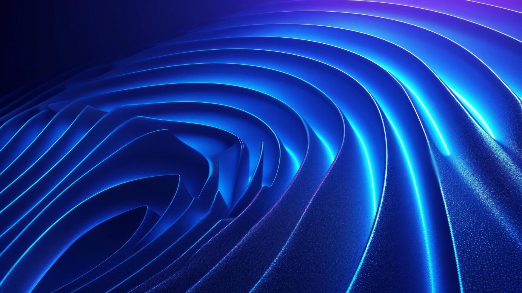 AI generated This design features abstract glowing circle lines set against a dark blue background photo
