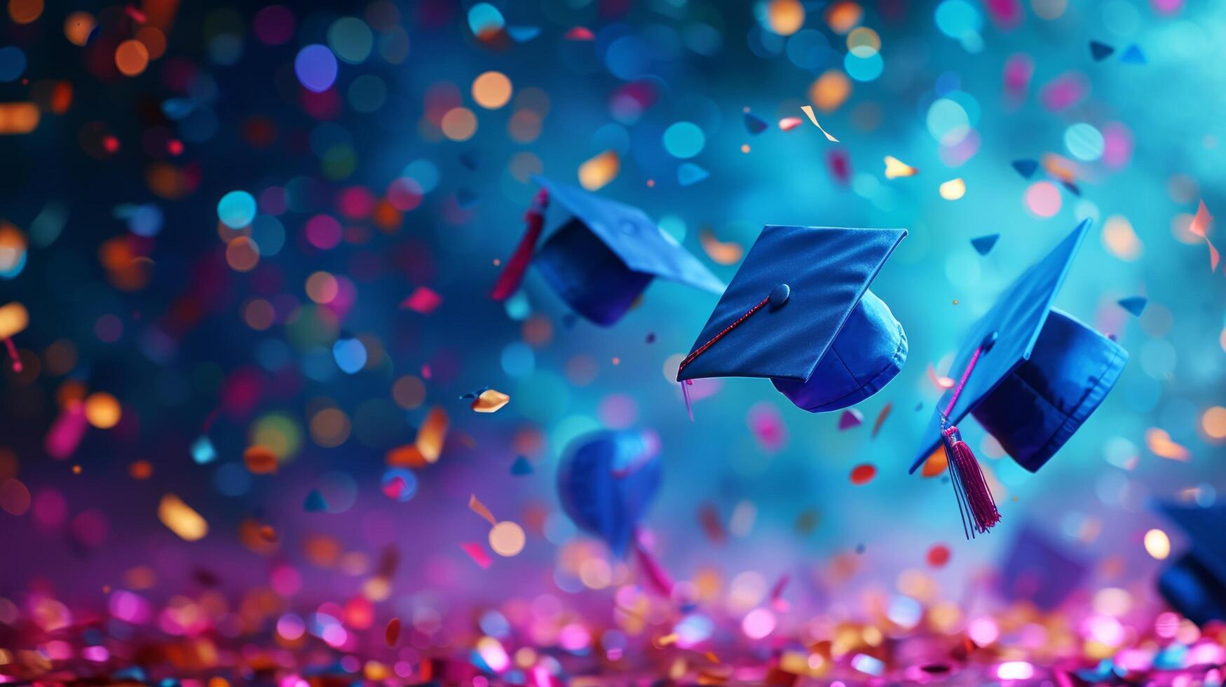 AI generated Beautiful background for graduation party advertising photo