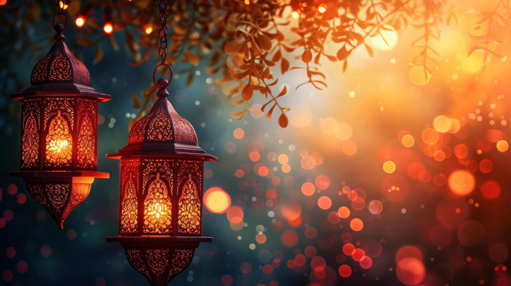 AI generated Beautiful background for Ramadan party advertising photo