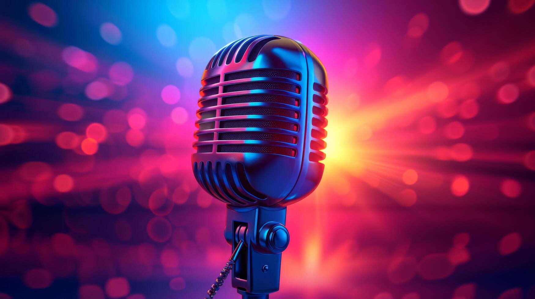 AI generated Beautiful background for Karaoke party advertising. photo