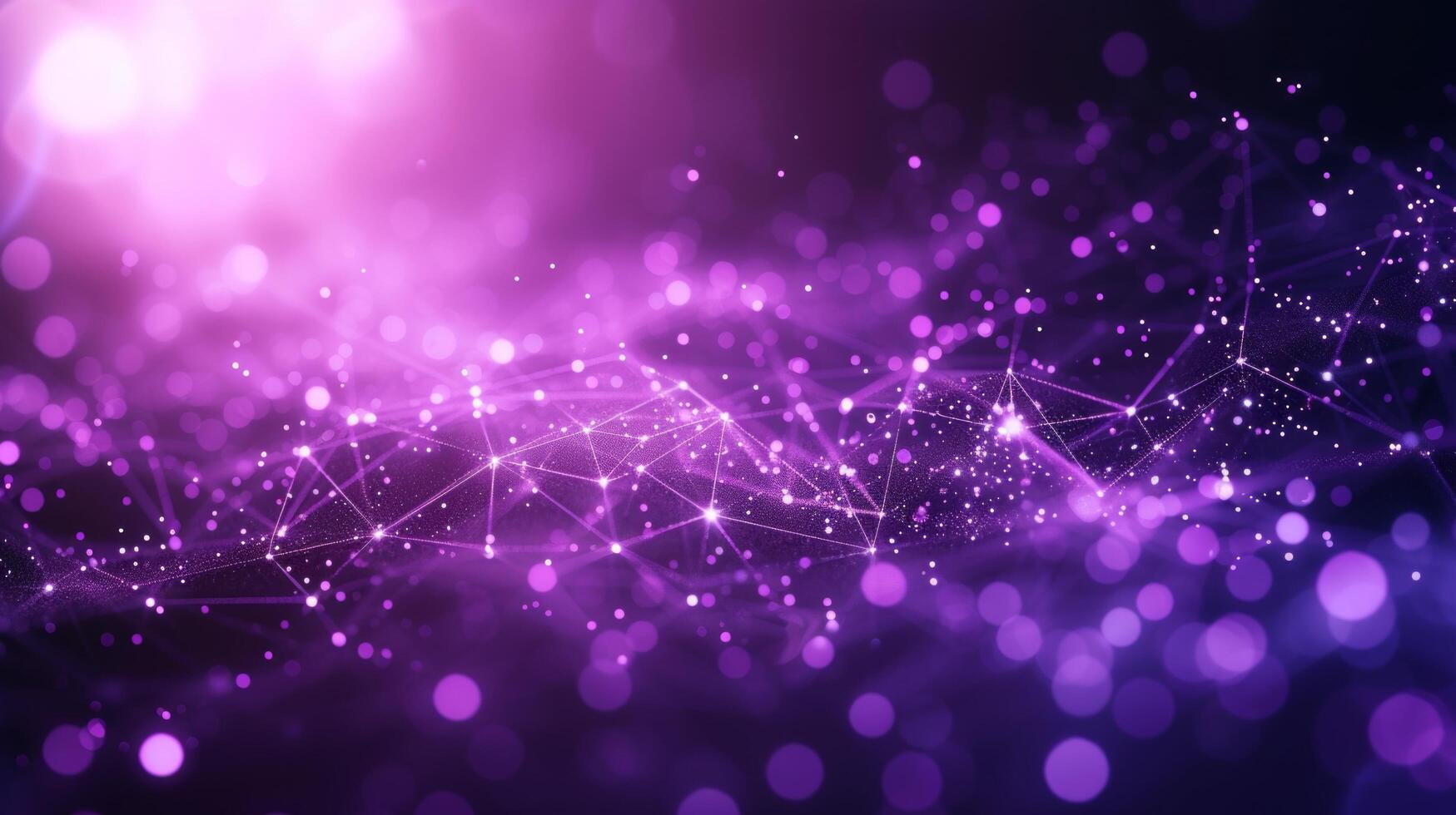 AI generated Abstract Background with a Purple Technology Network. photo
