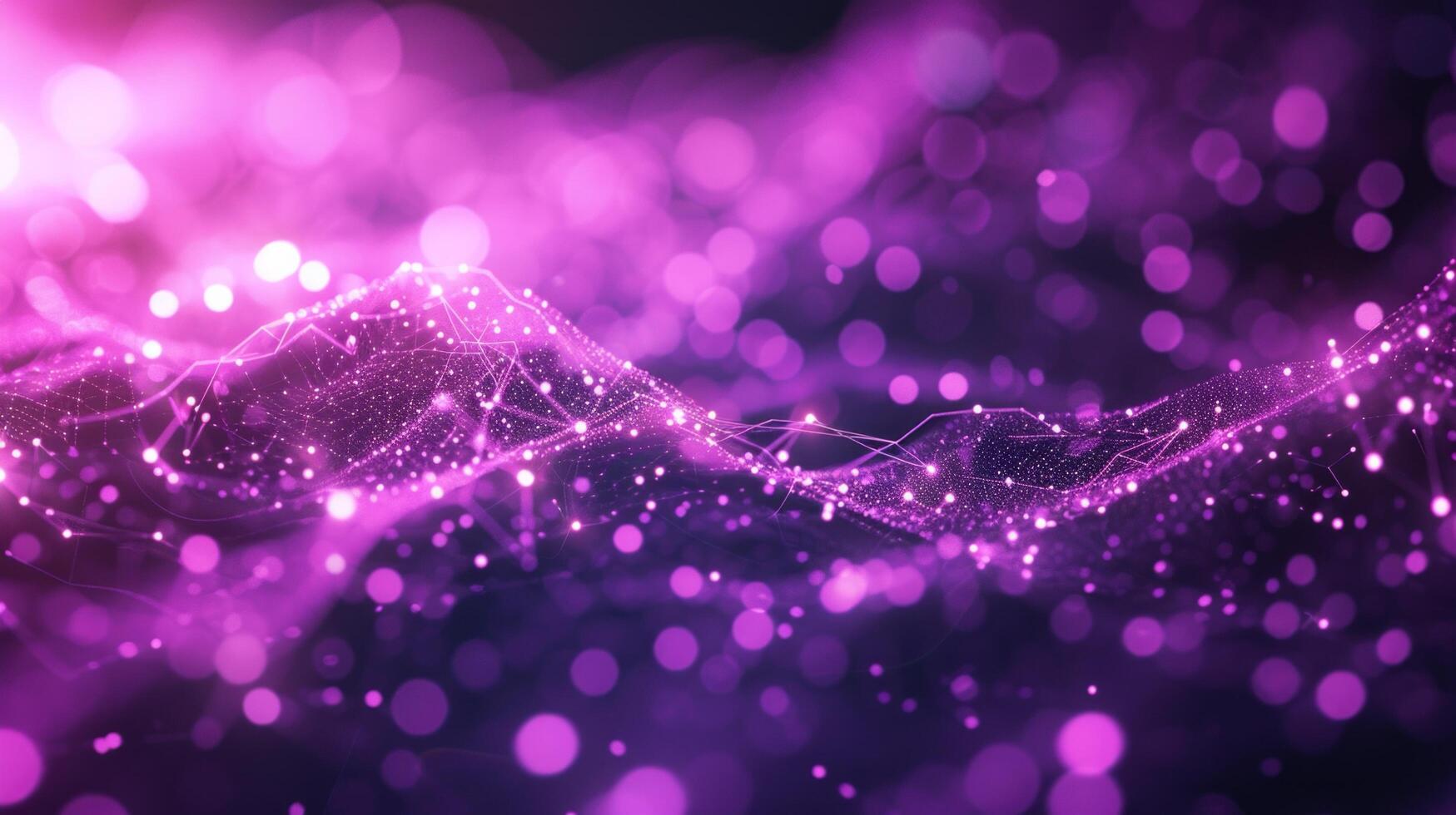 AI generated Abstract Background with a Purple Technology Network. photo