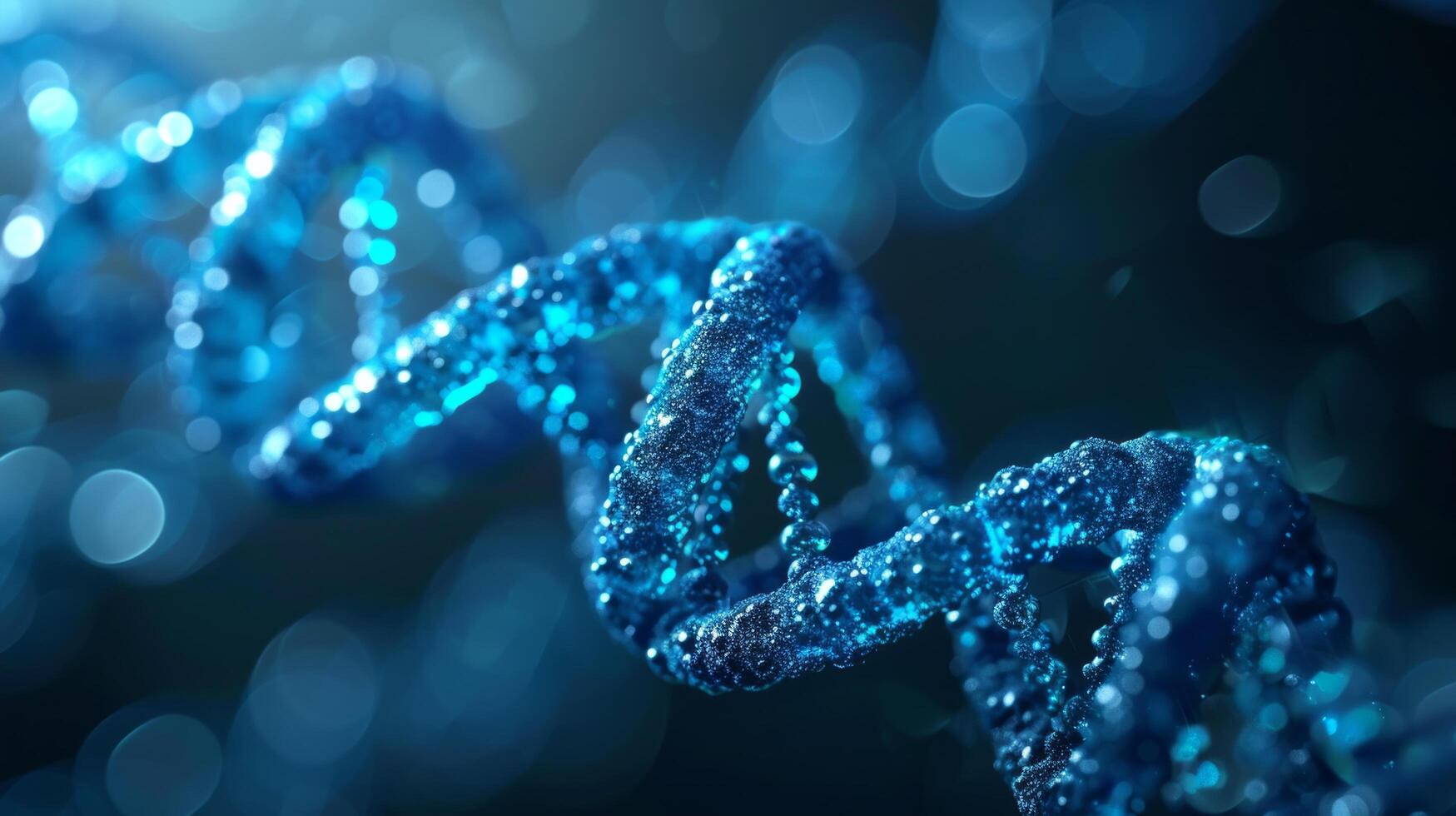 AI generated DNA double helix strands forming an elegant, abstract pattern symbolizing genetic code photo