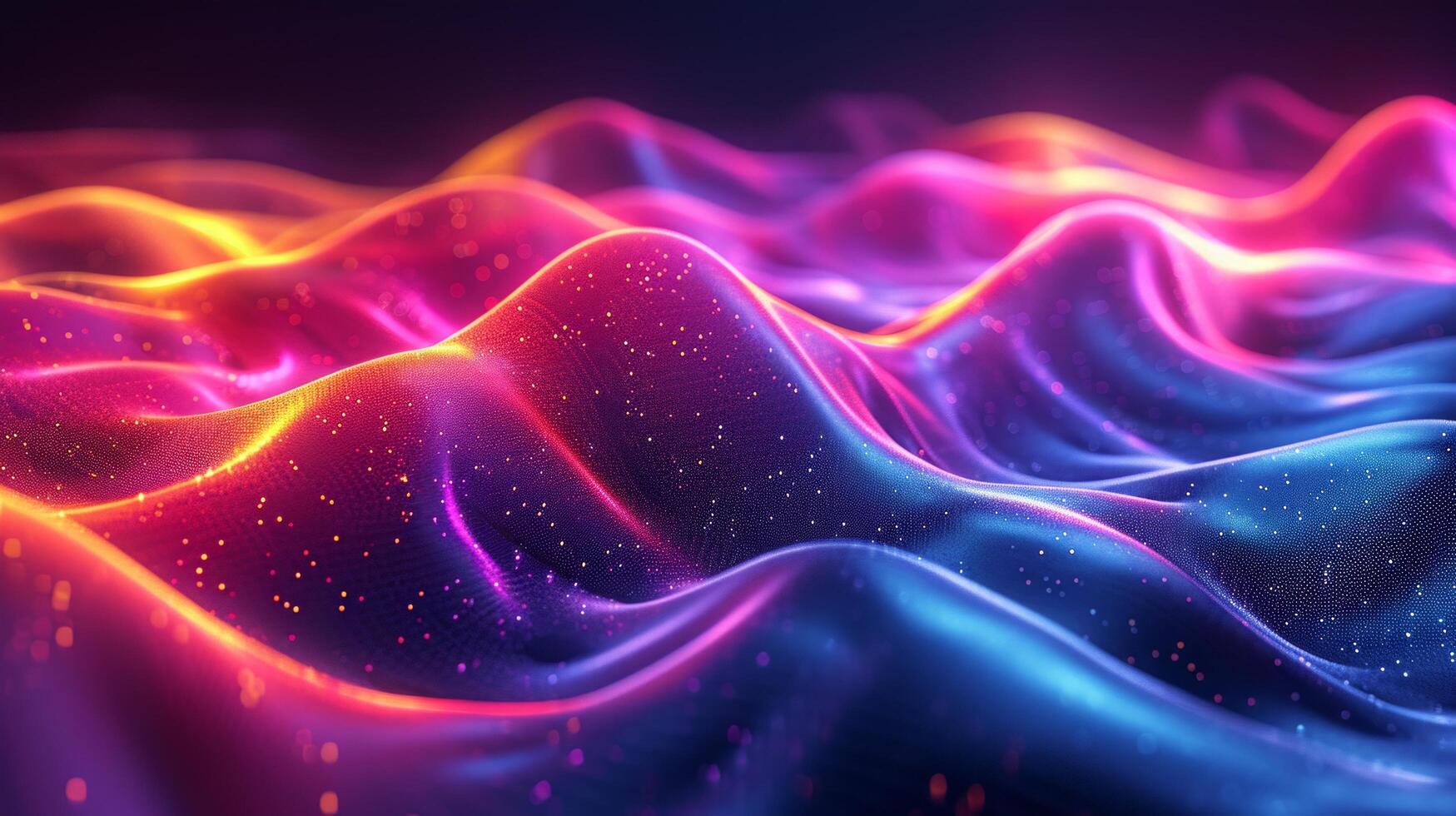 AI generated Glowing neon waves, resembling a vibrant sea of electric colors, flowing with mesmerizing patterns. photo