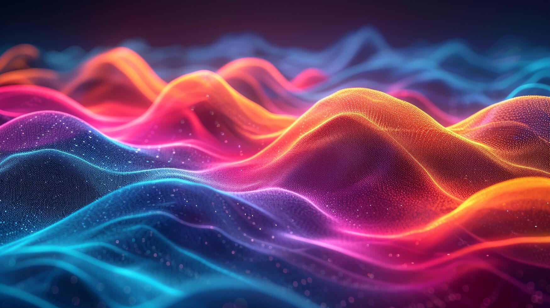 AI generated Glowing neon waves, resembling a vibrant sea of electric colors, flowing with mesmerizing patterns. photo