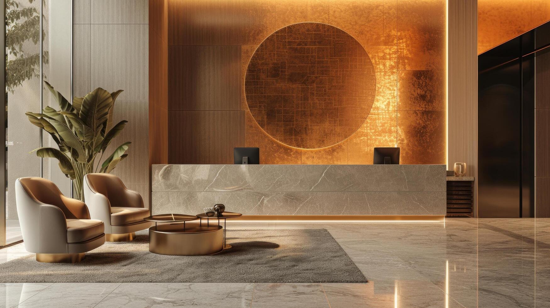 AI generated Geometric shapes and metallic textures converge in a harmonious fusion of technology and artistry. photo