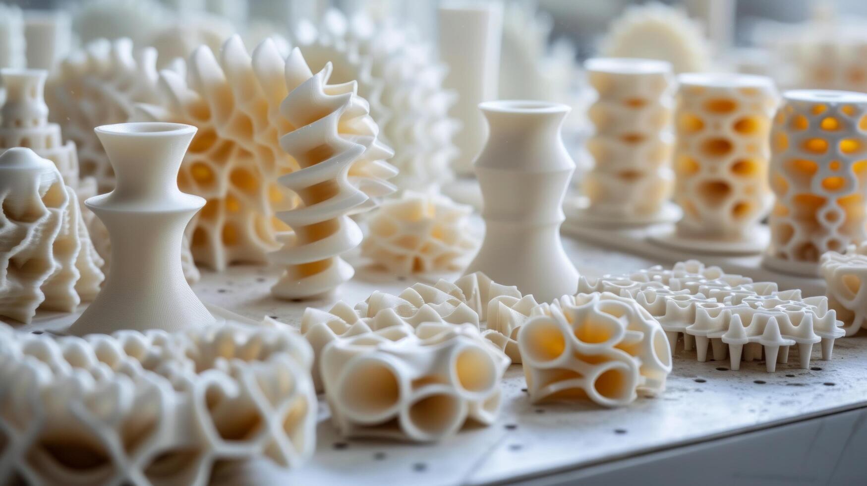 AI generated A detailed close-up of 3D-printed components, revealing layers of innovation photo