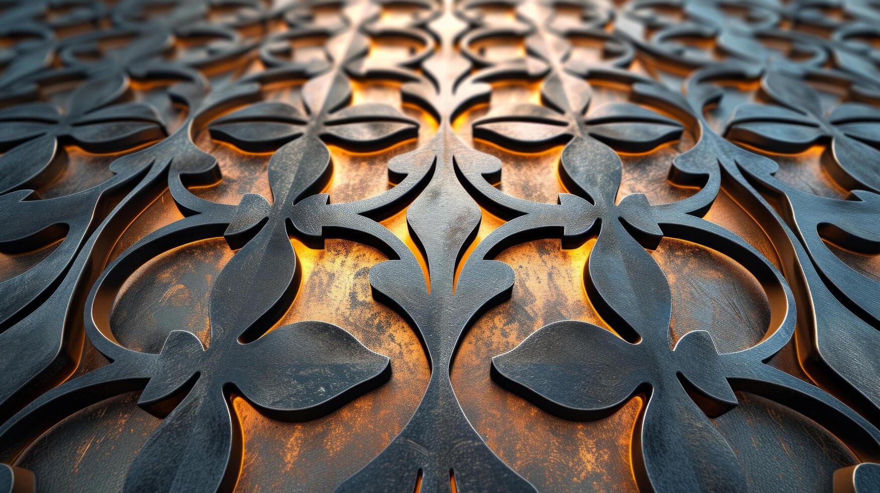 AI generated A precise laser-cut pattern on metal, embodying precision craftsmanship photo