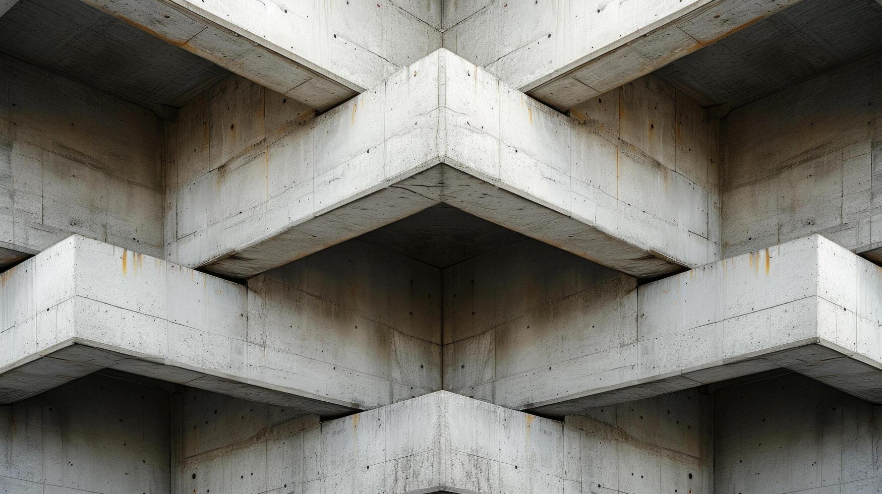 AI generated The geometric patterns of a parking garage's concrete structure, a testament to urban design photo