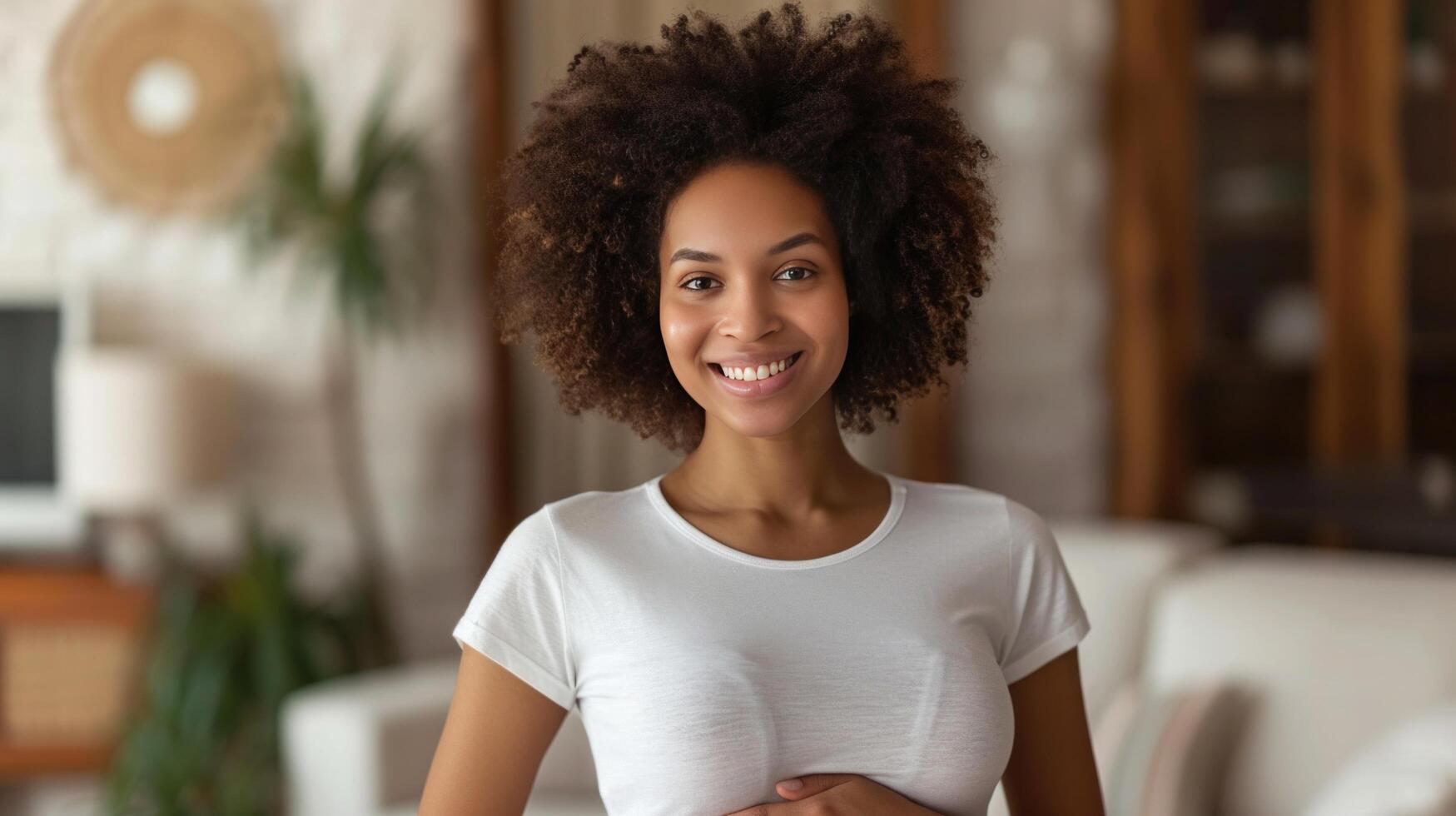 AI generated A photo of a joyful pregnant woman, emphasizing healthcare services.