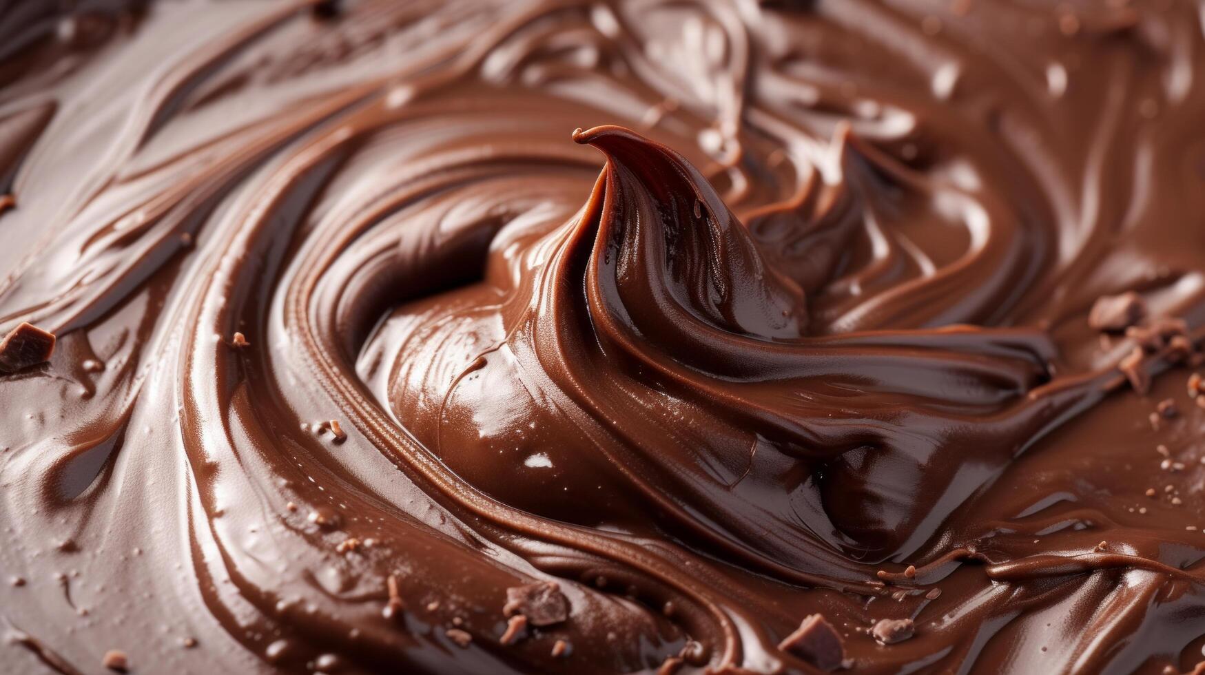 AI generated Abstract art of melting chocolate, ideal for showcasing dessert creations photo
