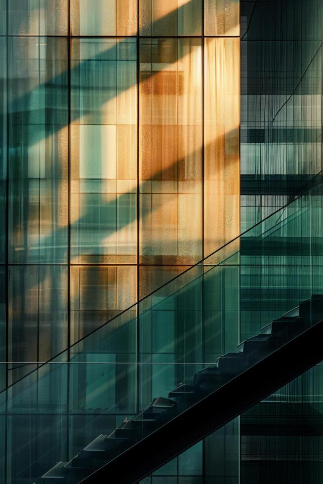 AI generated An abstract composition of intersecting diagonal lines creating a sense of movement photo