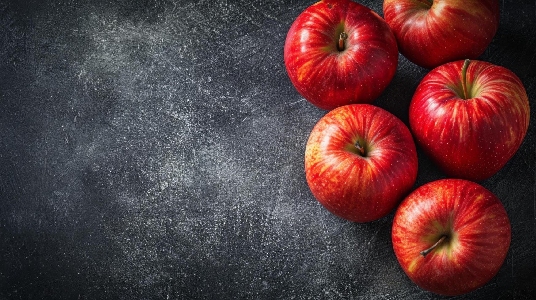 AI generated Teacher's Inspiration. Abstract apples and chalkboard textures pay tribute to educators. photo