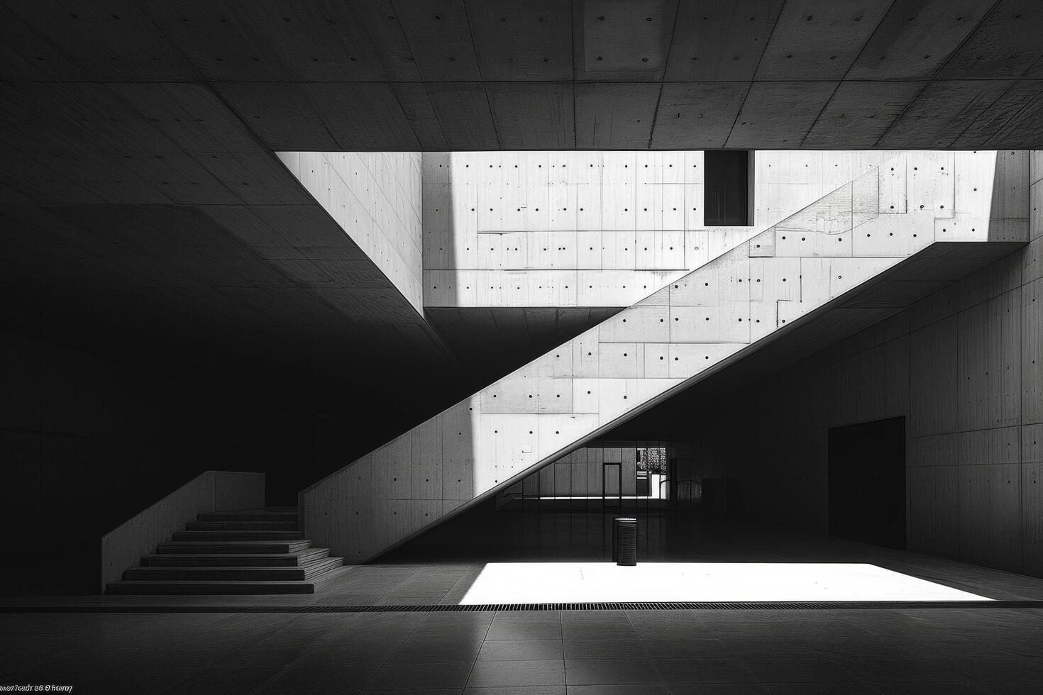 AI generated Bold geometric shapes juxtapose against each other, creating a dynamic interplay of light and shadow. photo