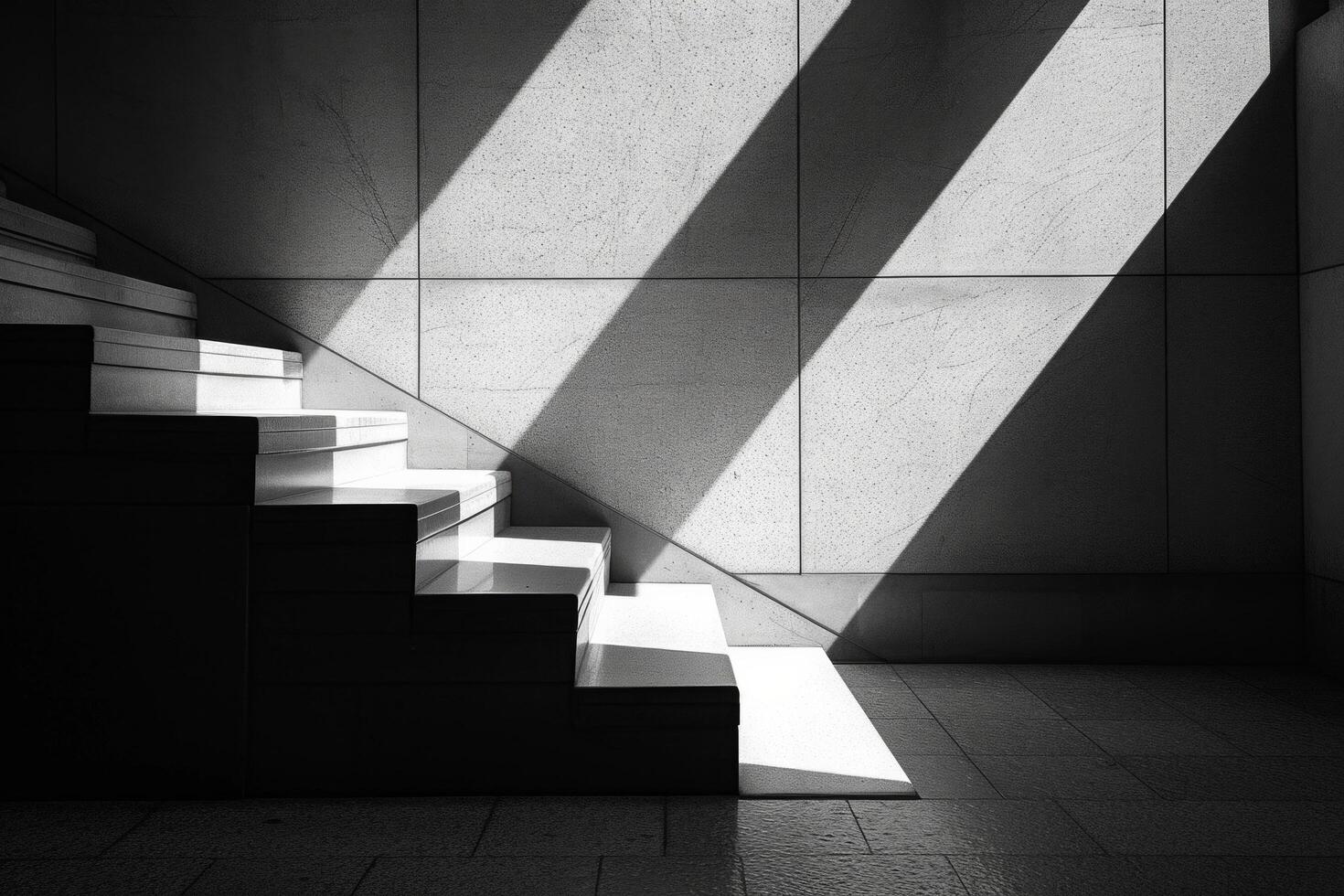 AI generated Bold geometric shapes juxtapose against each other, creating a dynamic interplay of light and shadow. photo