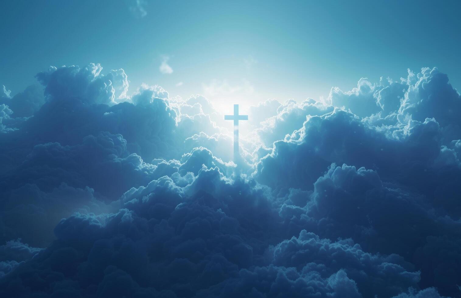 AI generated an image of a cross in the cloud photo